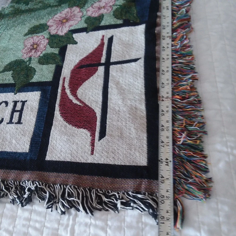 Holland's United Methodist‎ Church Tapestry Throw Blanket Established 1812 69x51